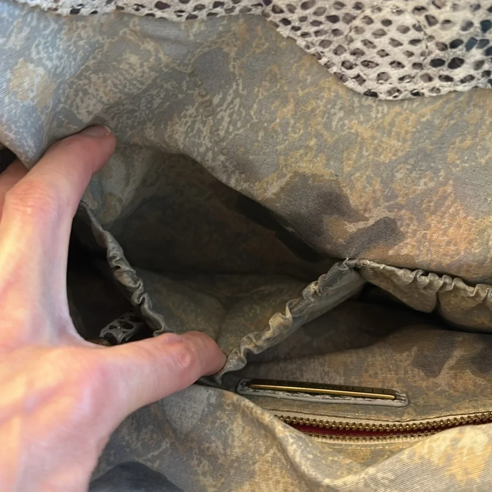 Elegant Elliott Lucca Sintra Snakeskin Pattern Leather Over The Shoulder Bag